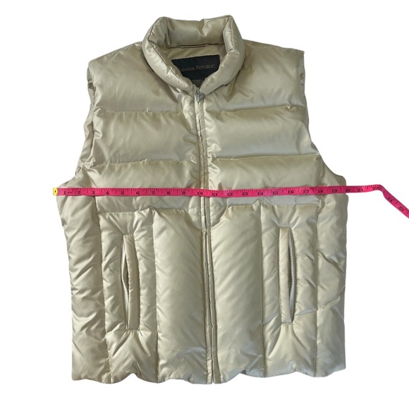 Banana Republic Down Puffer Vest Pale Yellow Size M - Picture 5 of 6